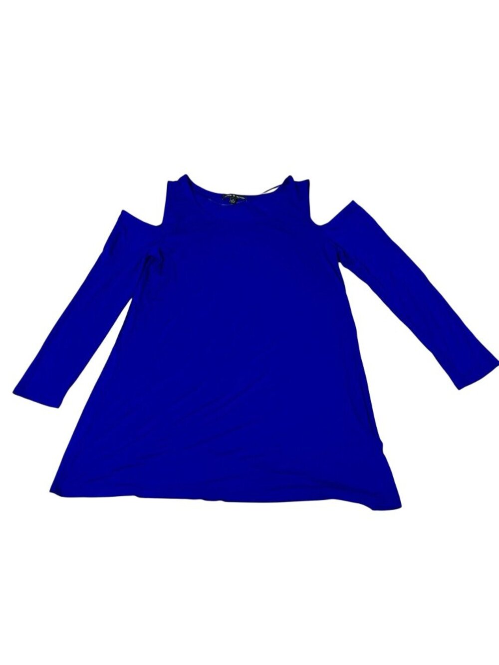 Cable & Gauge Womens Cold Shoulder Royal Blue Long Sleeve Tunic Dress Size M